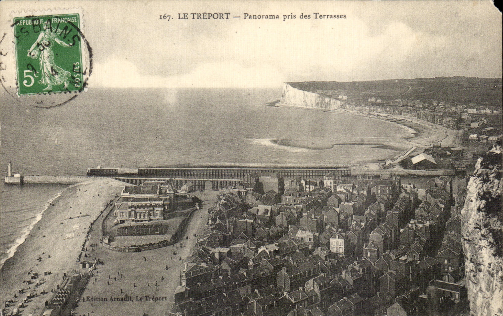 CPA Treport panorama Taken of the Terraces