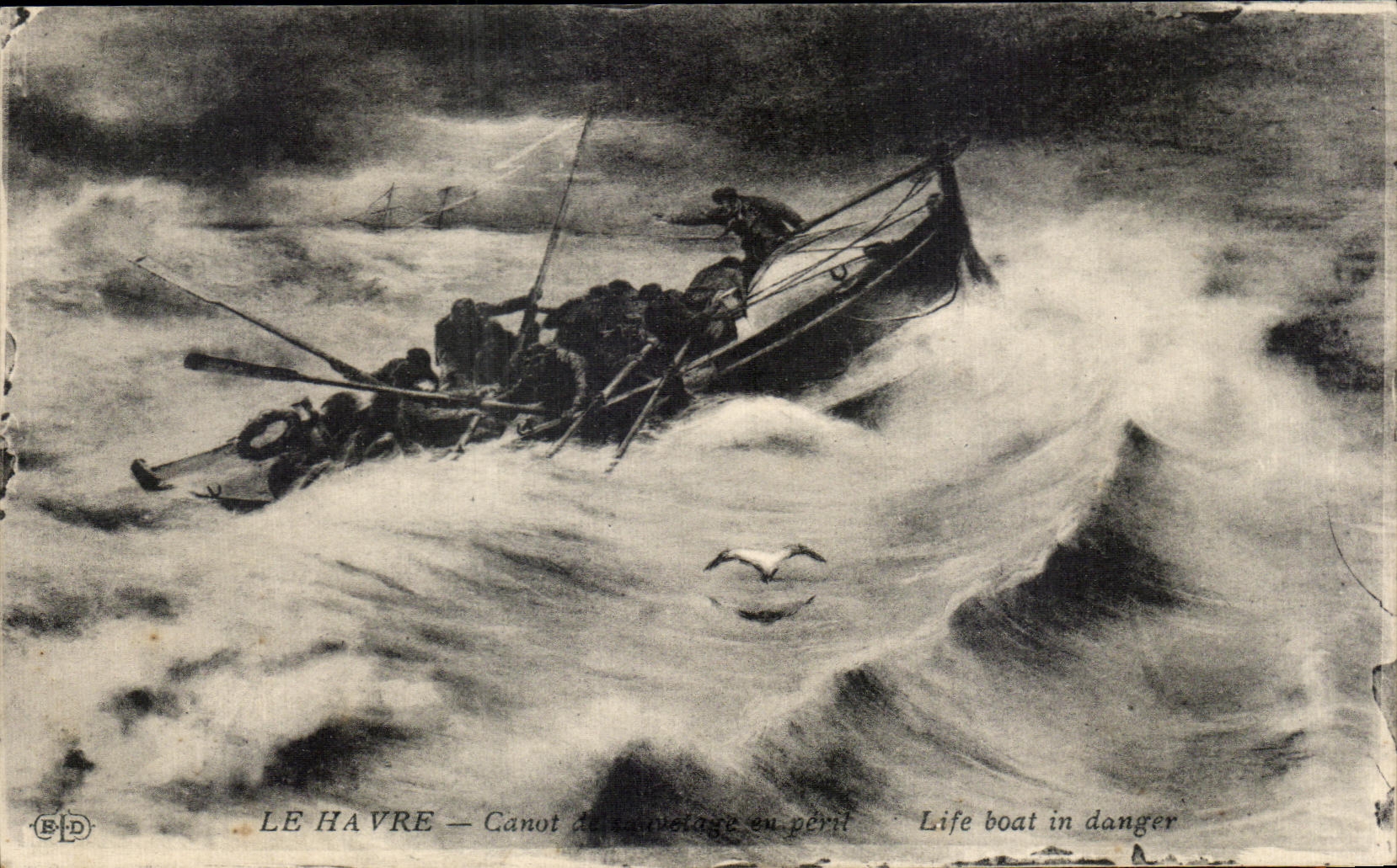 Bote salvavidas del barco de CPA Le Havre en peligro