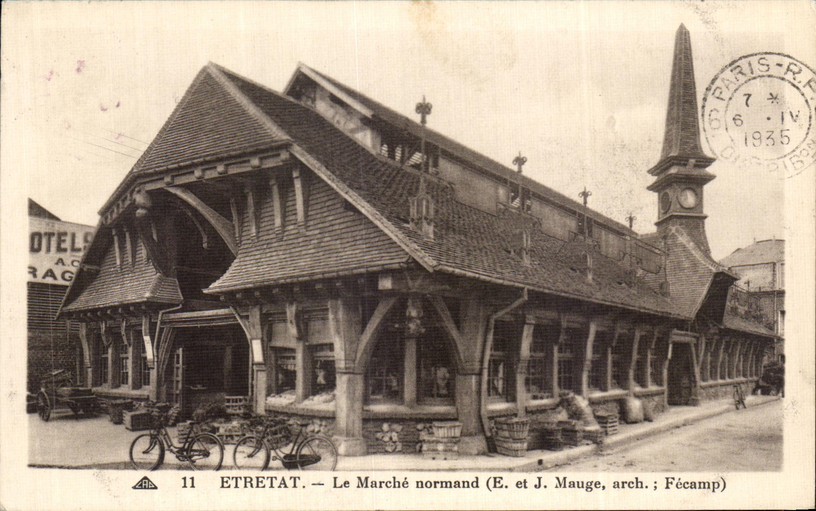 CPA Etretat Market Norman Cylce Bicycle