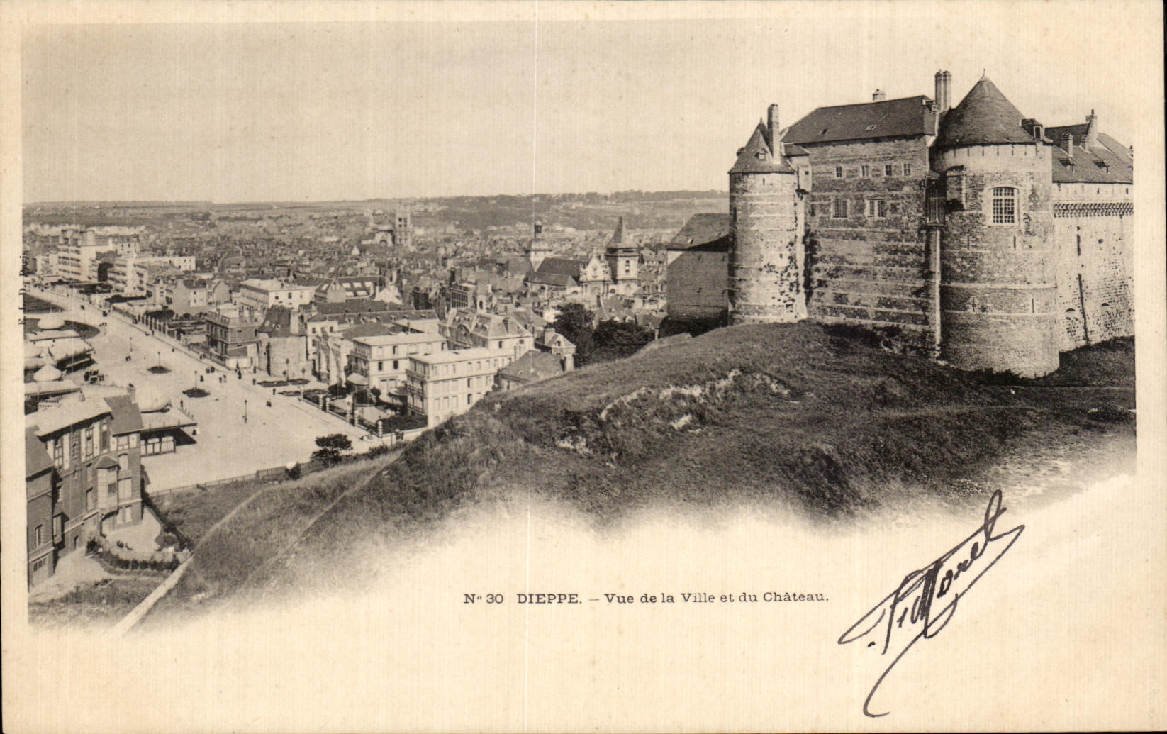CPA Dieppe Seen of the City At of the Castle