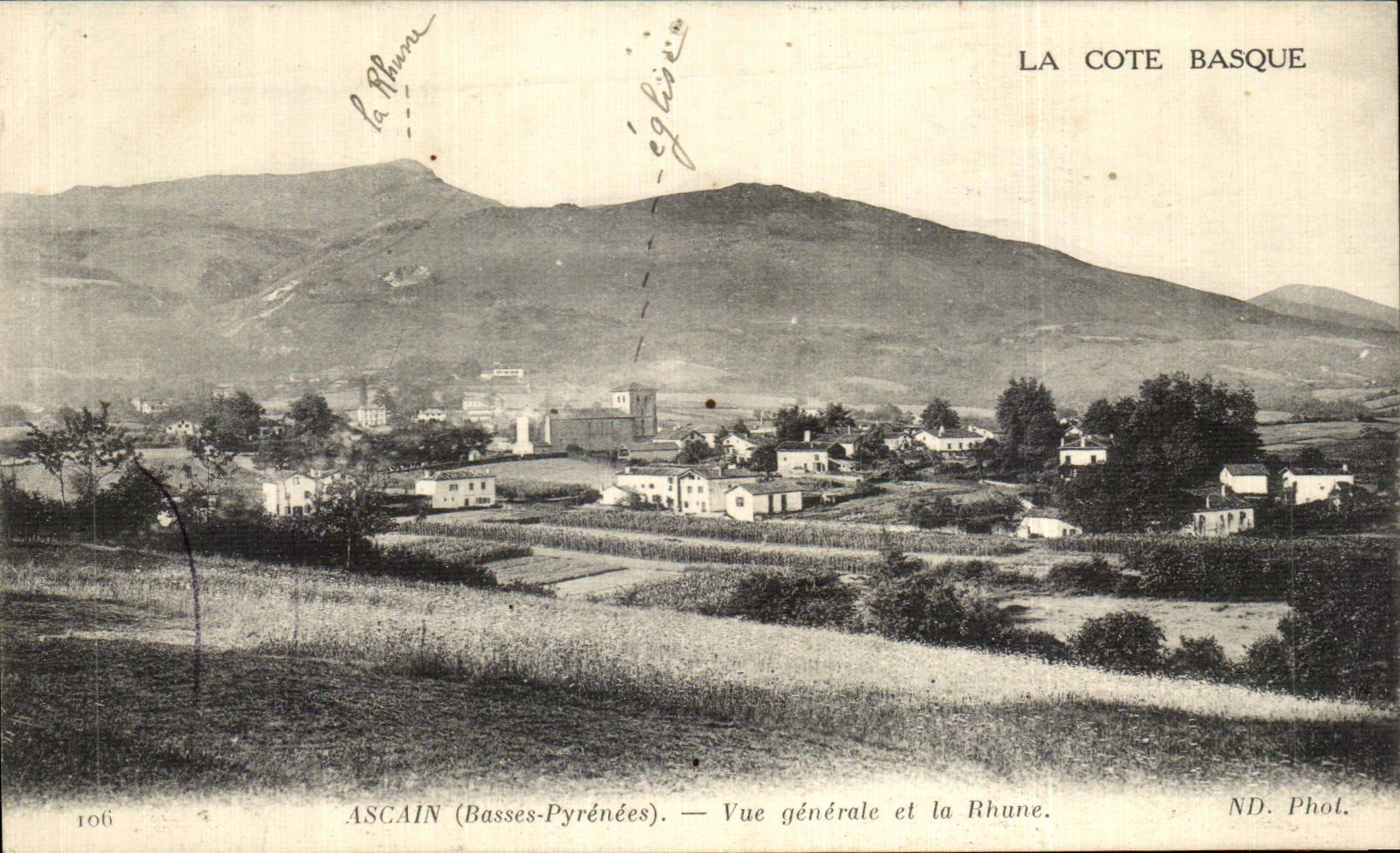 CPA the Dimension Basque ascain View and Rhune