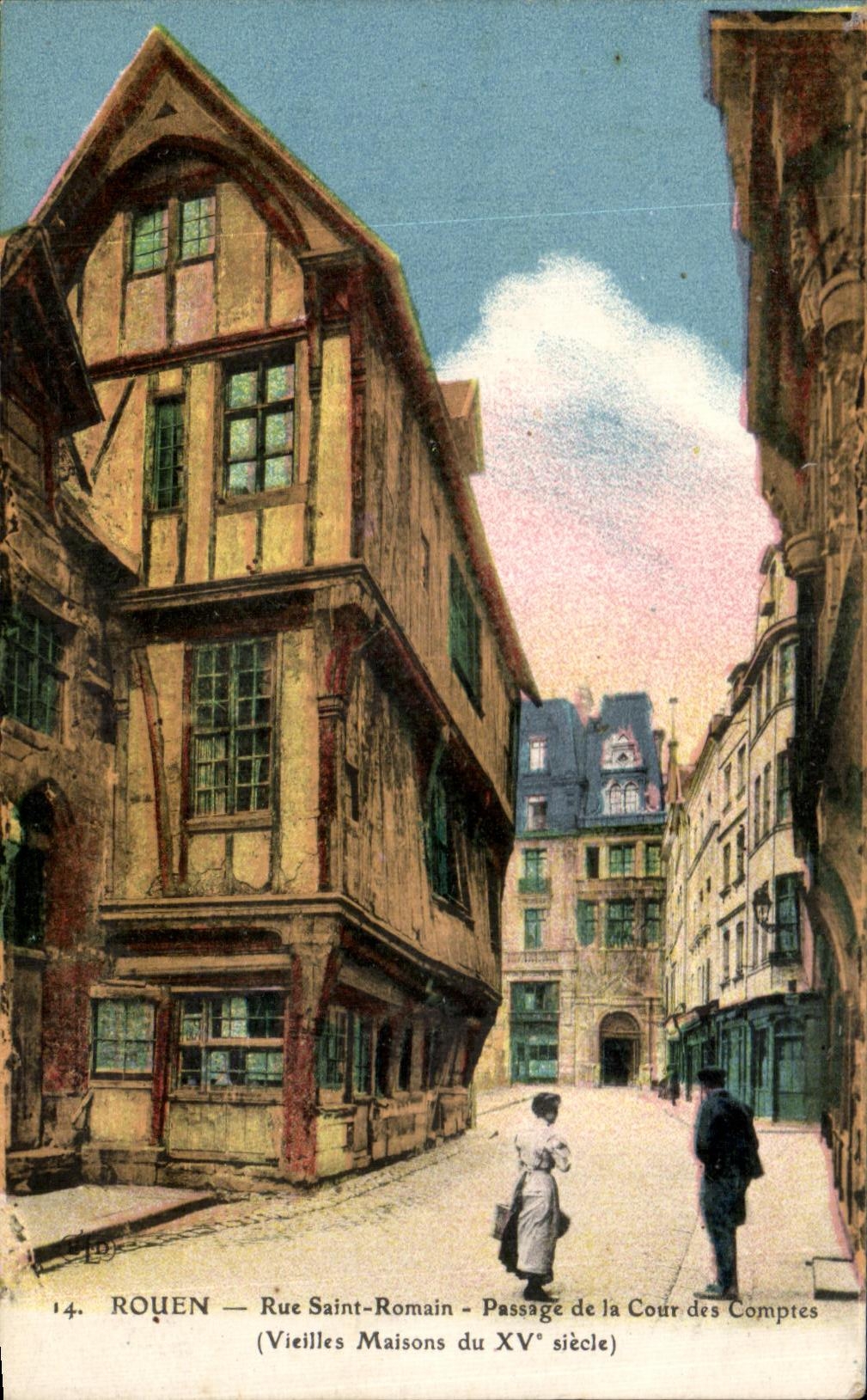 CPA Rouen Street Saint Romain Passage of the Court of Compres