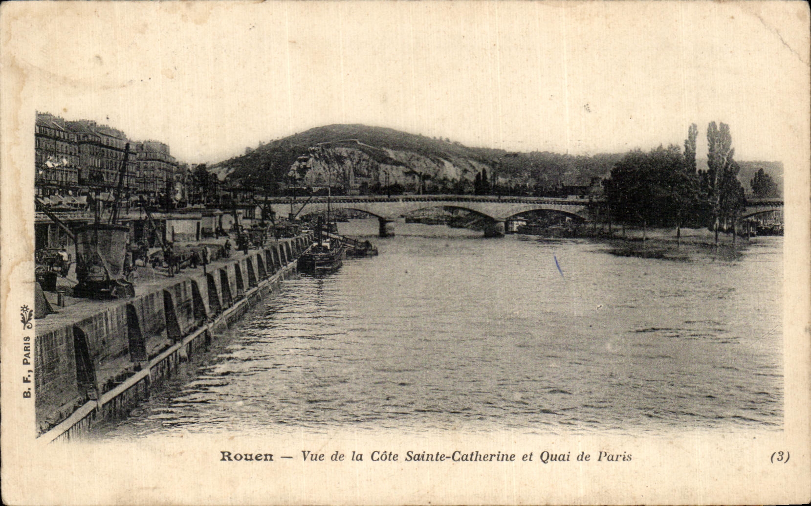 CPA Rouen Seen of the Dimension Sainte Catherine and Quay of Paris