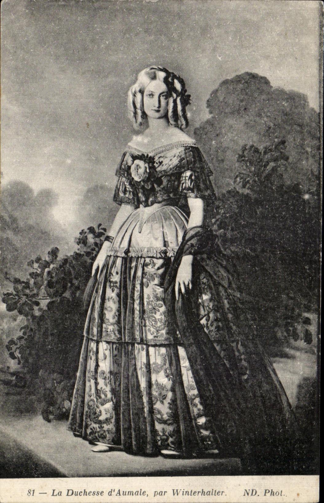 CPA the Duchess Aumale By Winterhaller Folklore Costume