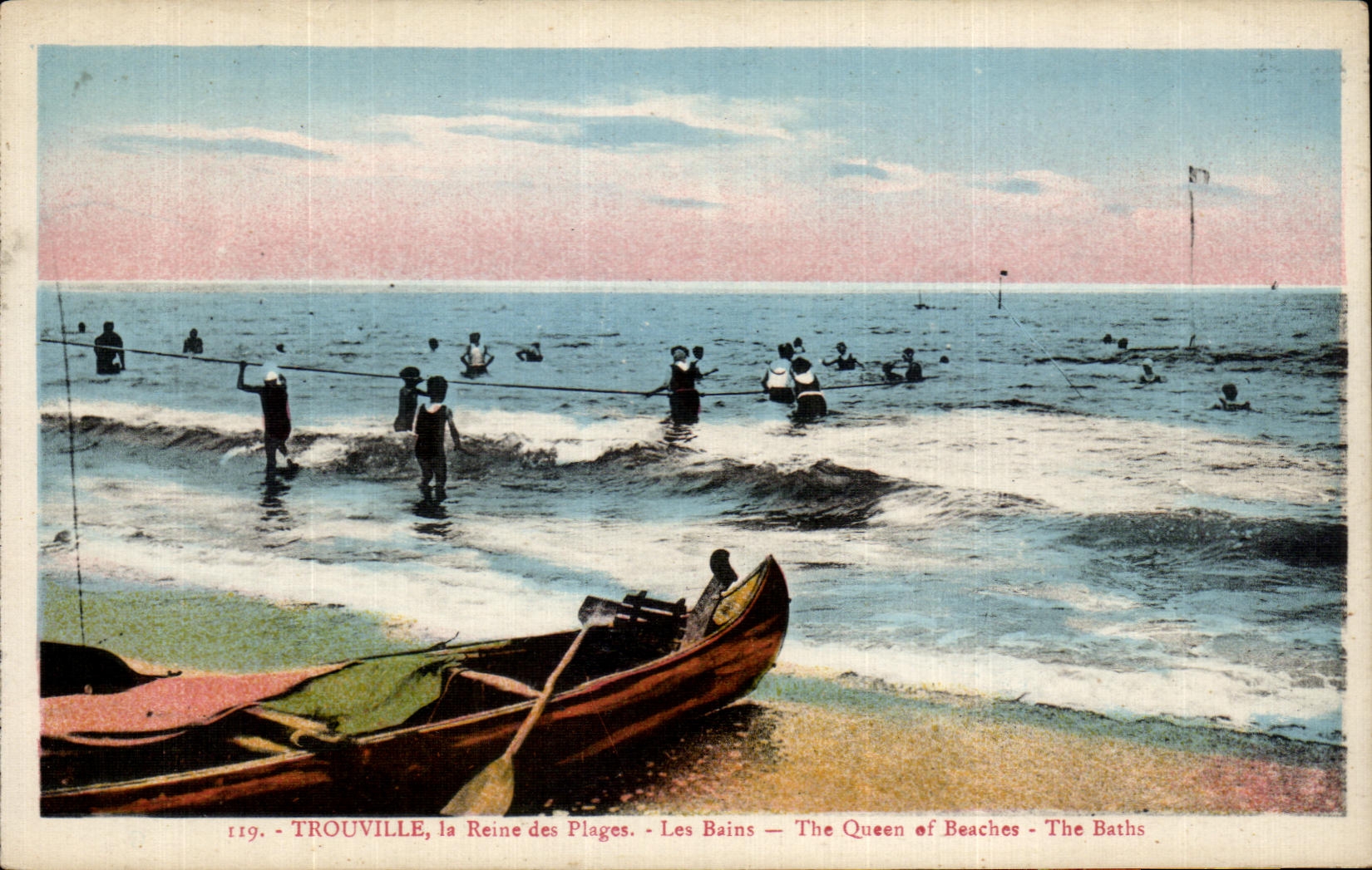 CPA Trouville la Reine des Plages Les Bains The Queen of Beaches The Baths