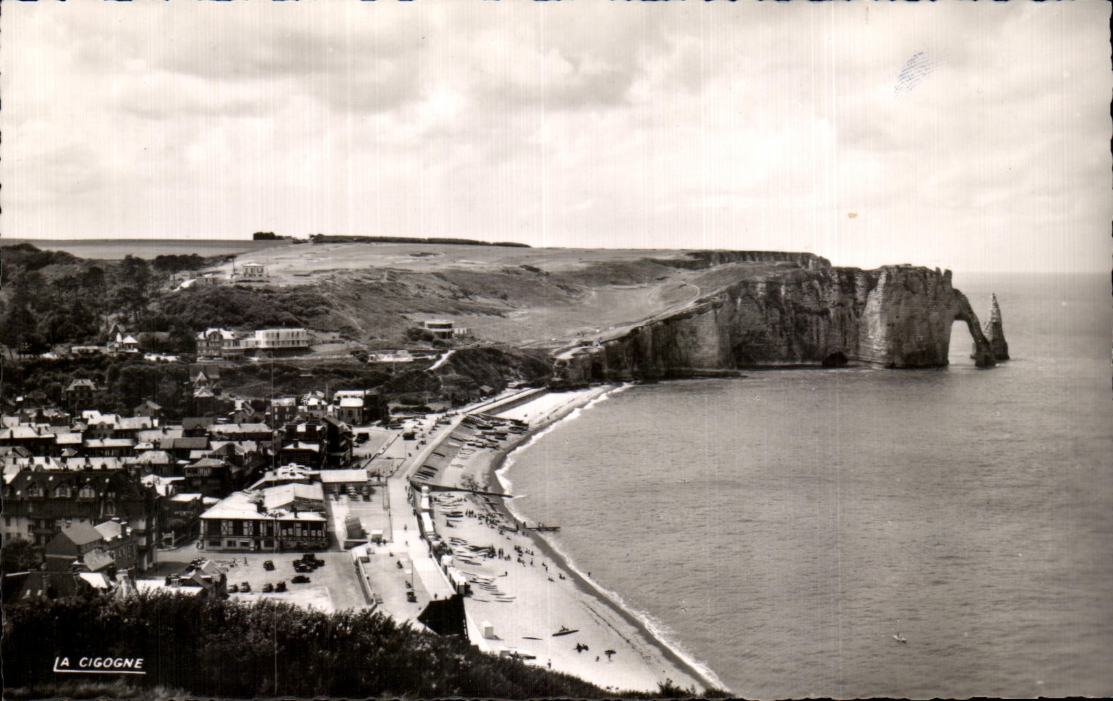 CPA Etretat View towards the cliffs downstream