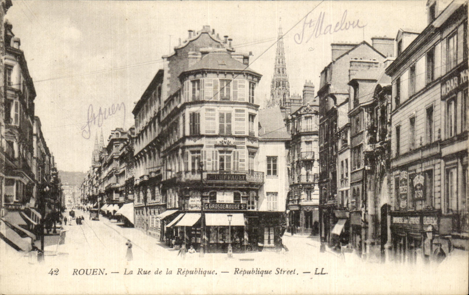 CPA Rouen the Street of the Republic Street Republic
