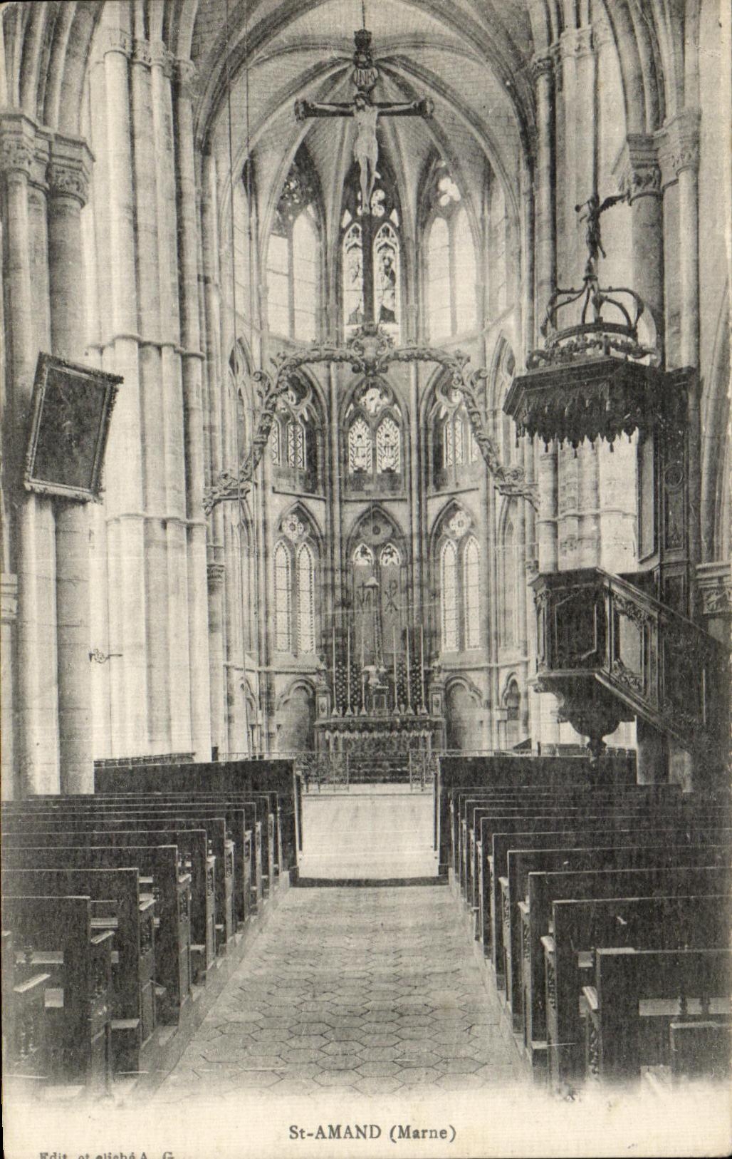 CPA St Amand (the Marne) Church Christ