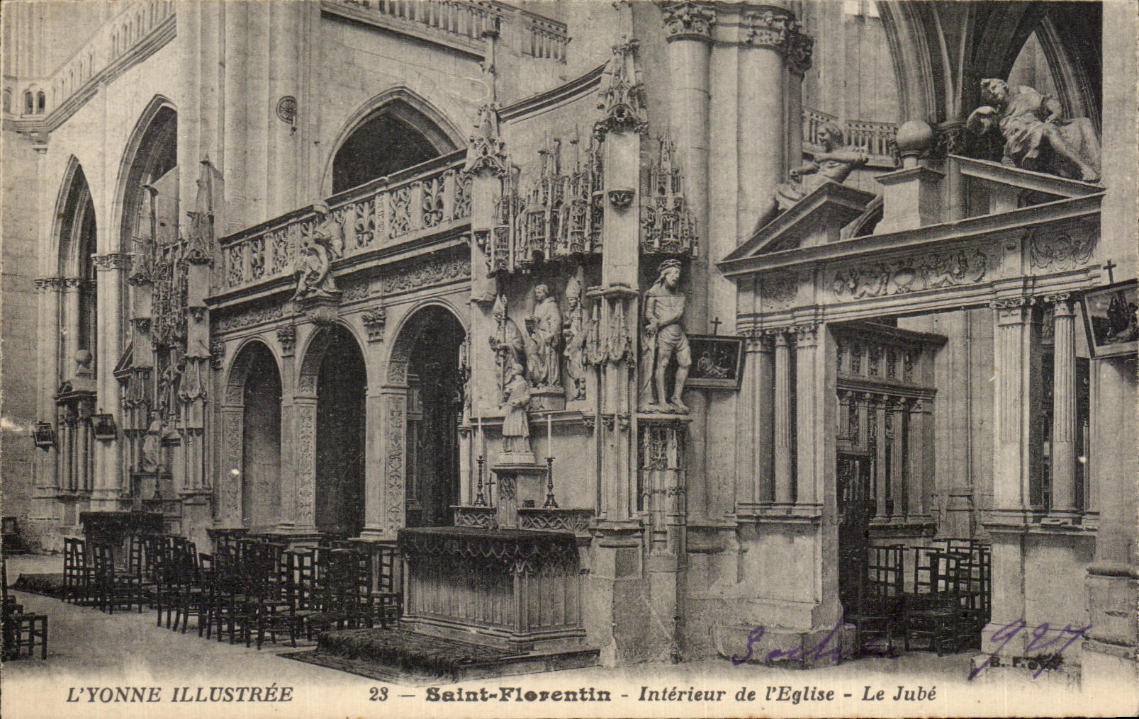 CPA L Yonne Illustree Saint Florentin Interieur de I Eglise Le Jube
