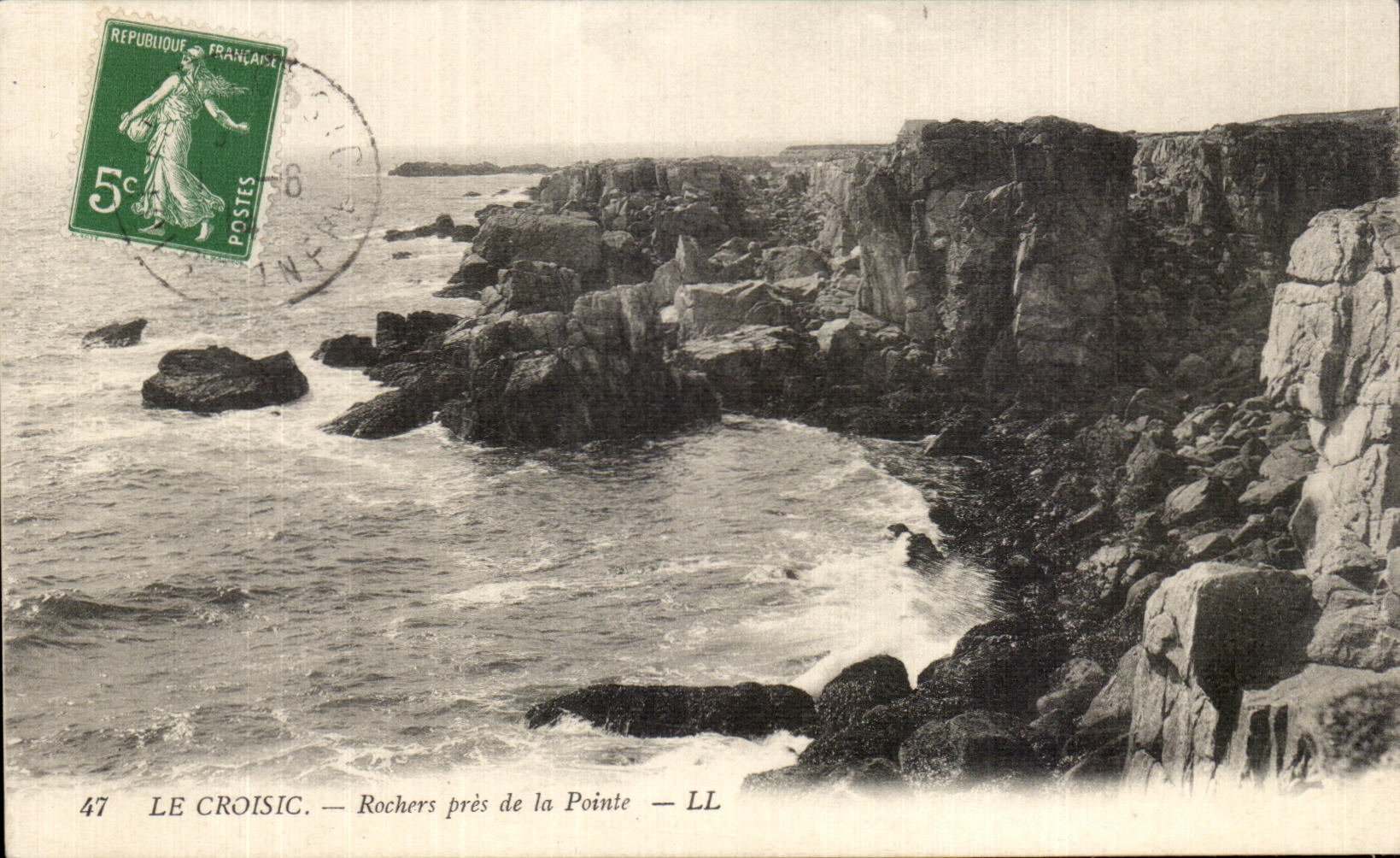 Rocas de CPA Croisic cerca del punto