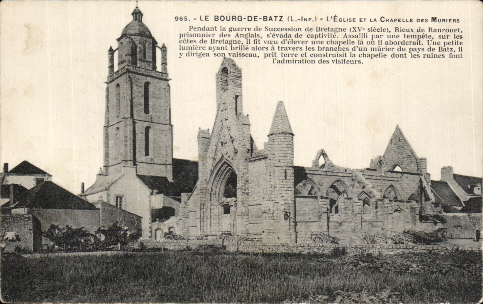 CPA the Borough De Batz Church La Chapelle of the Mulberry trees