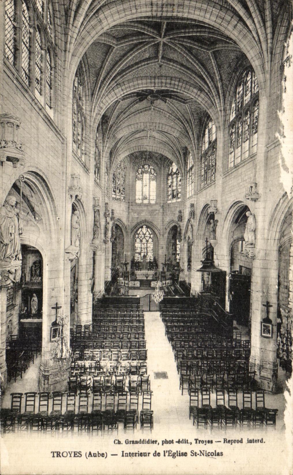 CPA Interior Troyes of Church St Nicolas