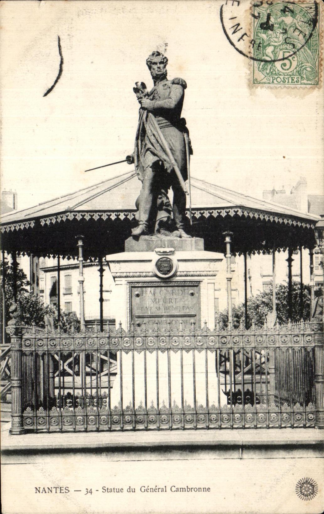 CPA Nantes Statue of General Cambronne Napoleon