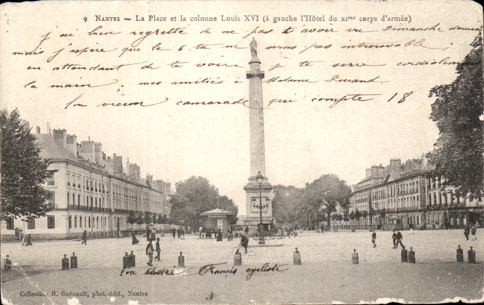 CPA Nantes the Place and the column Louis XVI