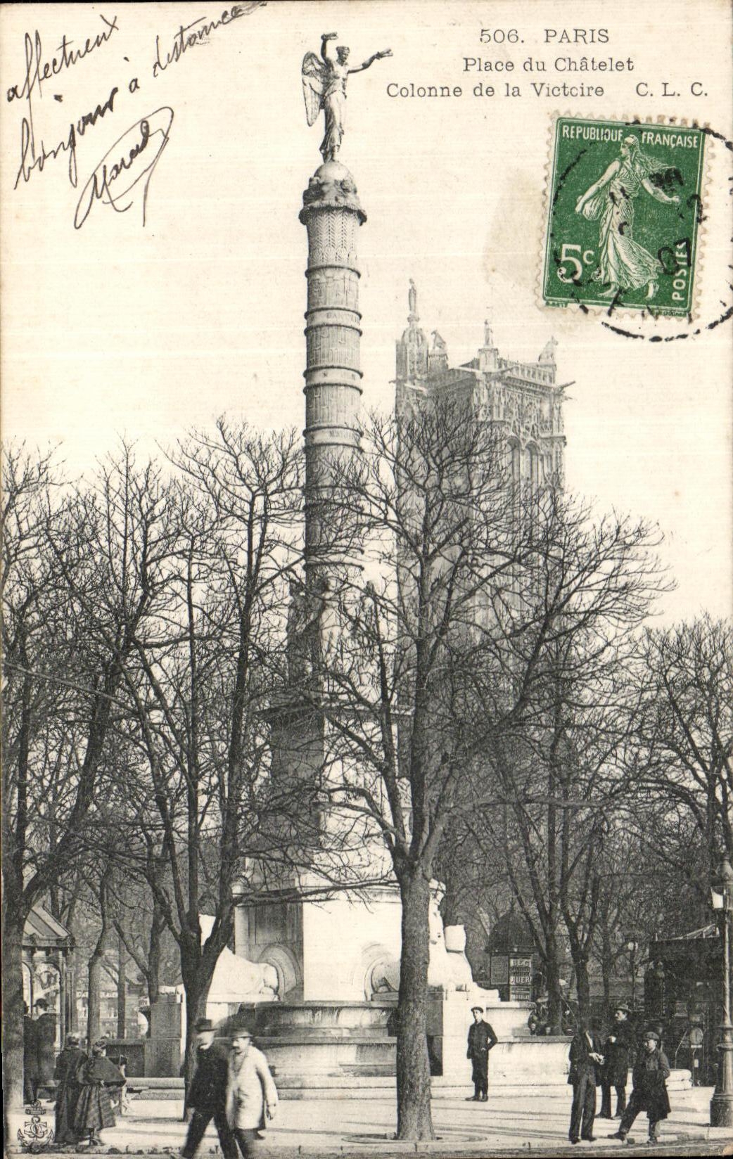 CPA Paris Place du Chatelet Colonne de la Victoire