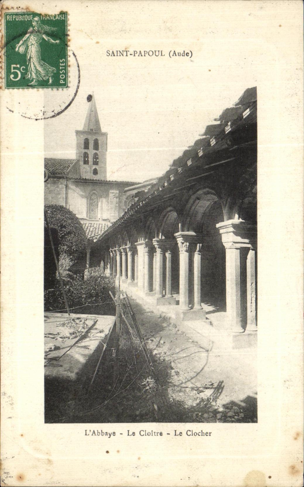 CPA Saint Papoul (Aude) L Abbaye Le Cloitre Le Clocher