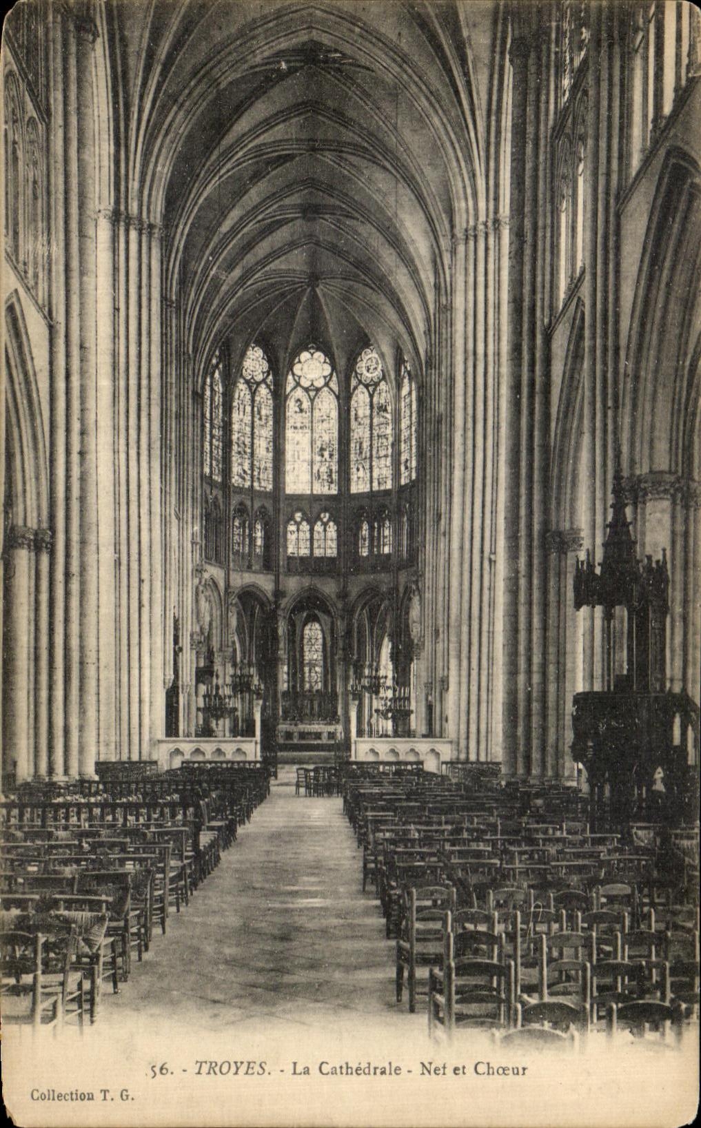 CPA Troyes the Cathedral Nave and Chorus