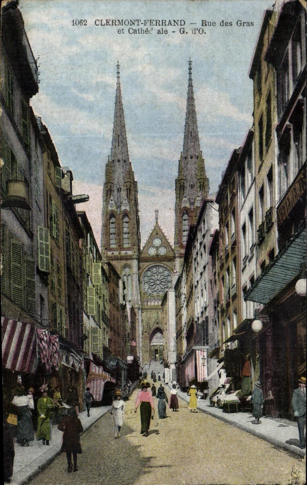 Calle de CPA Clermont-Ferrand de las grasas y de la catedral
