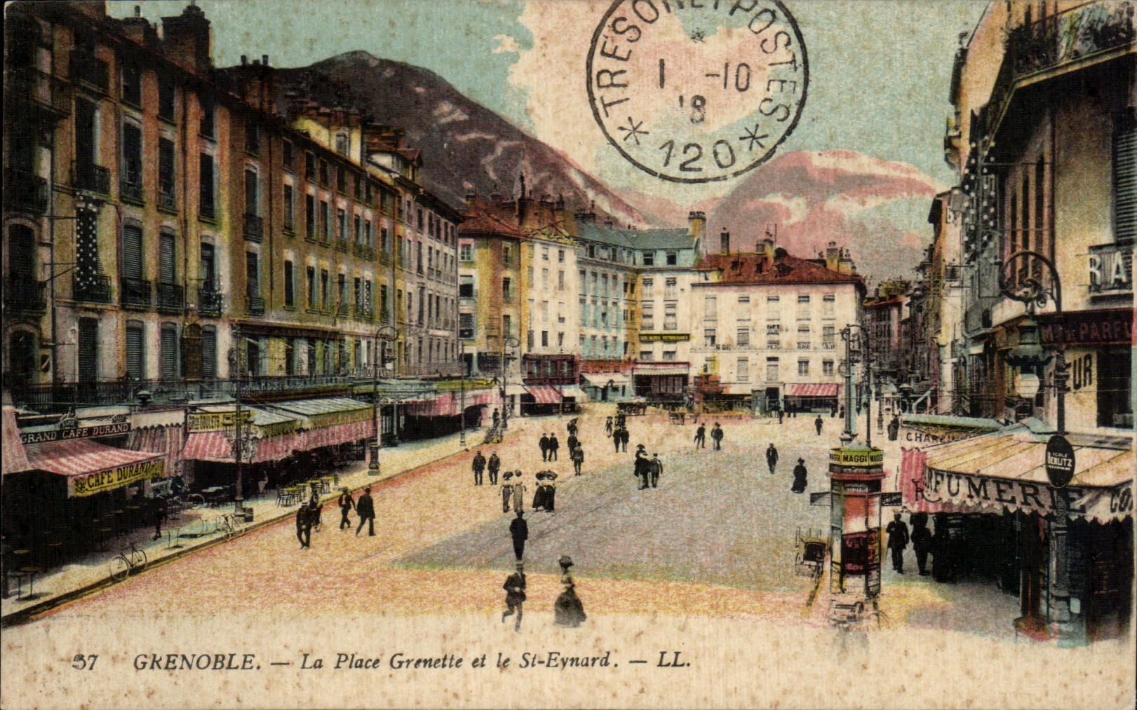 CPA Grenoble La Place Grenette et le St Eynard
