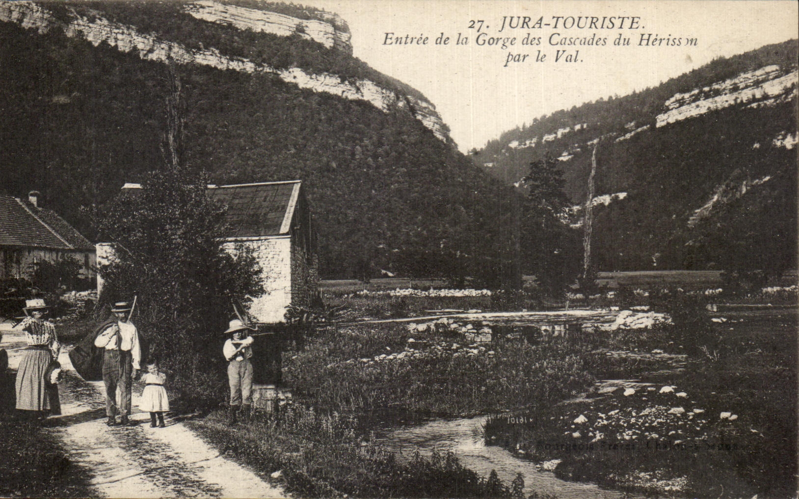 CPA the Jura Tourist Entrance of the Falls of the Cascades of the Hedgehog by the Valley