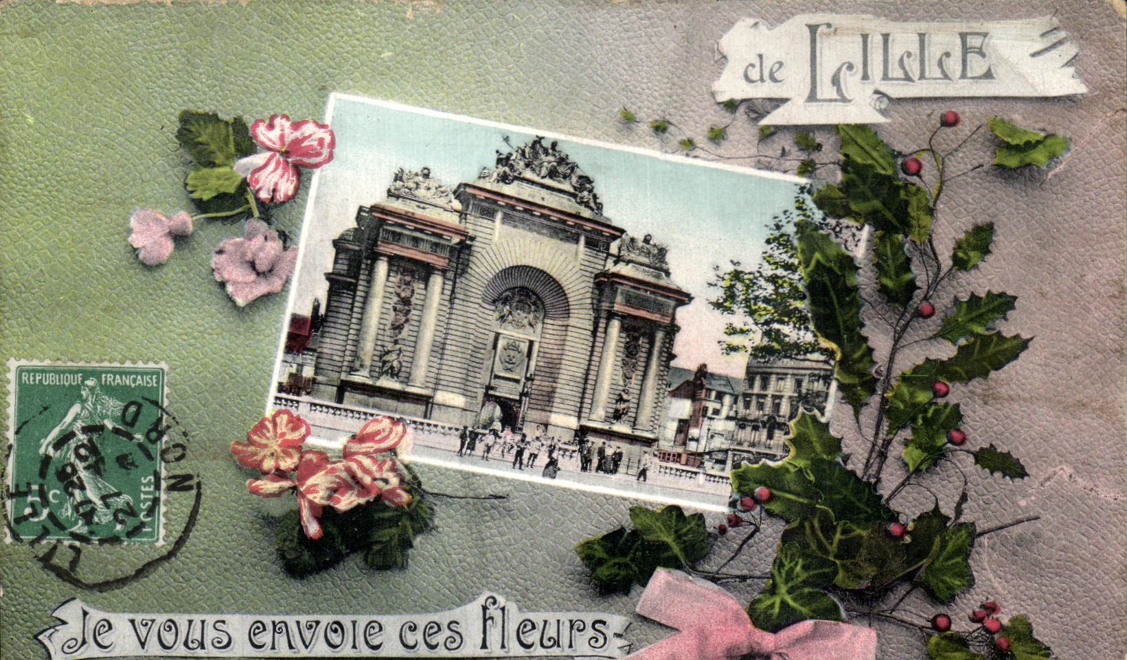 CPA Of Lille I Send These Flowers to You