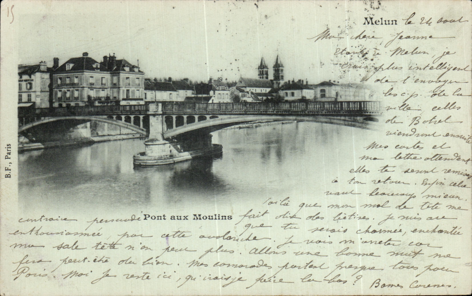 Puente de CPA Melun con Moulins