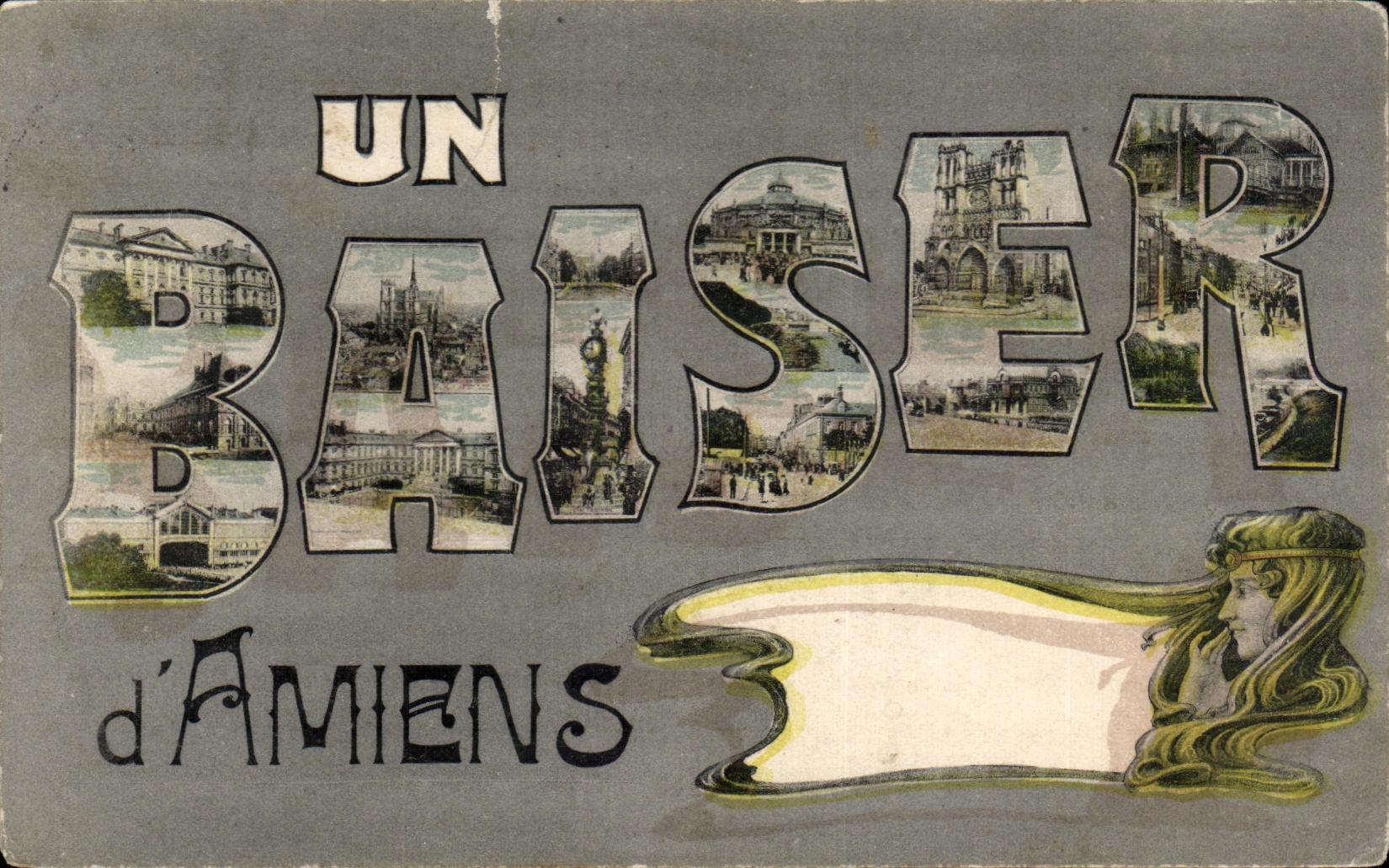 CPA Un Baiser d Amiens