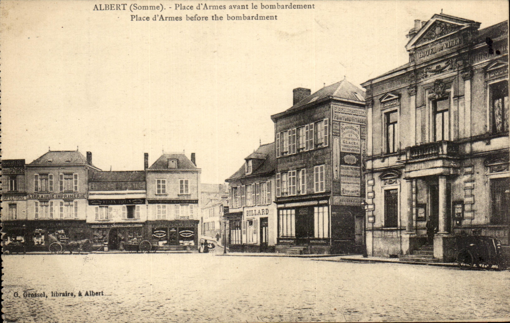 CPA Albert Place d Armes avant le bombardement Place d Armes before the bombardment