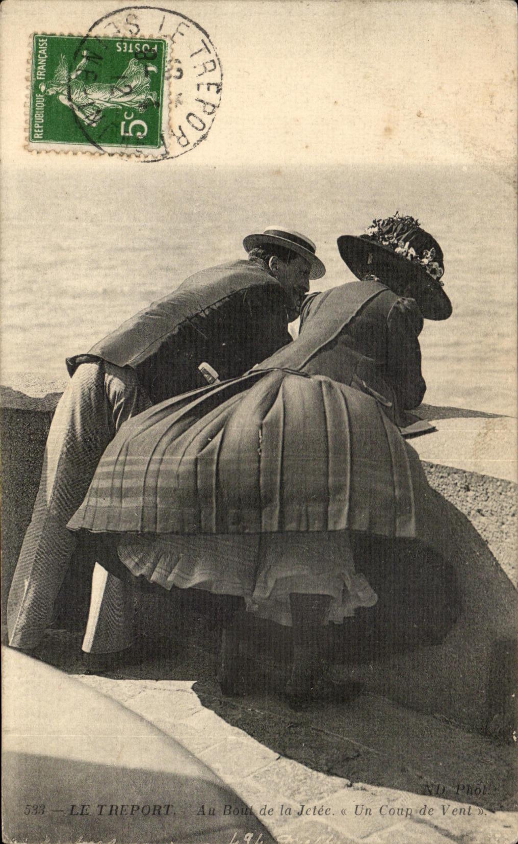 CPA Treport In Rout of the Pier a Strong gale