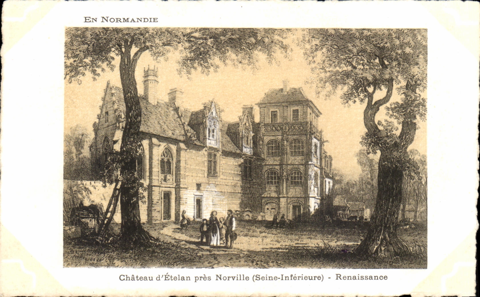 CPA Castle Etelan close Norville the Seine Interior Renaissance