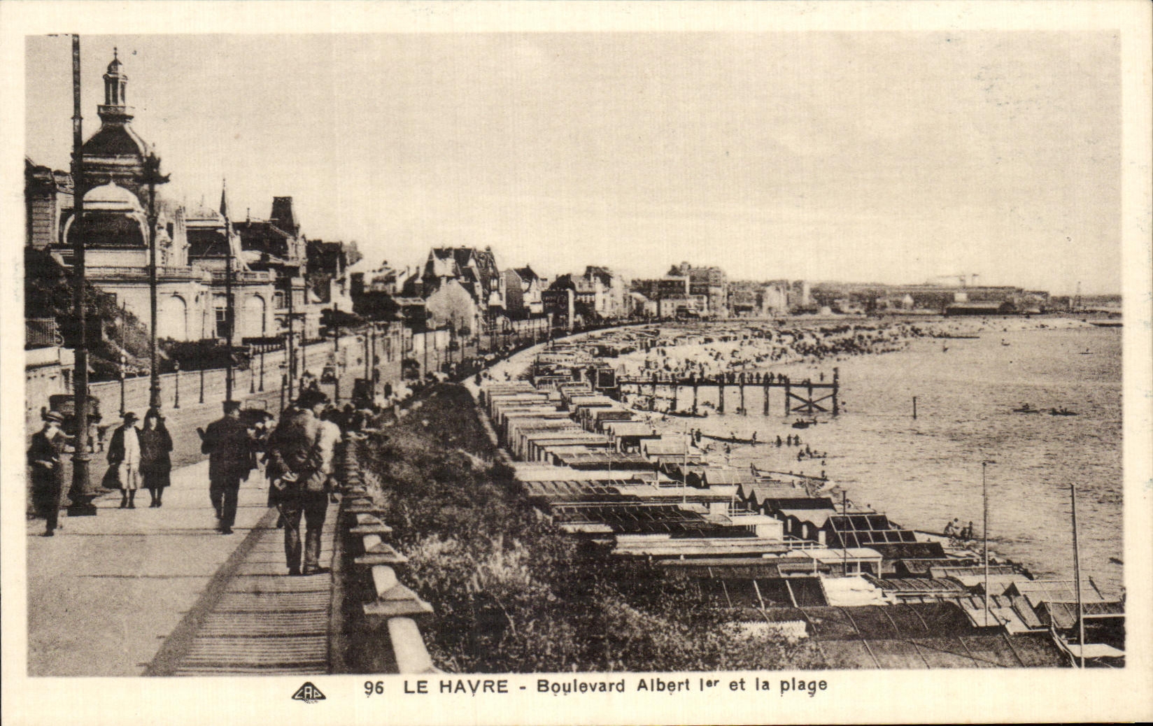 Bulevar Albert de CPA Le Havre I y la playa