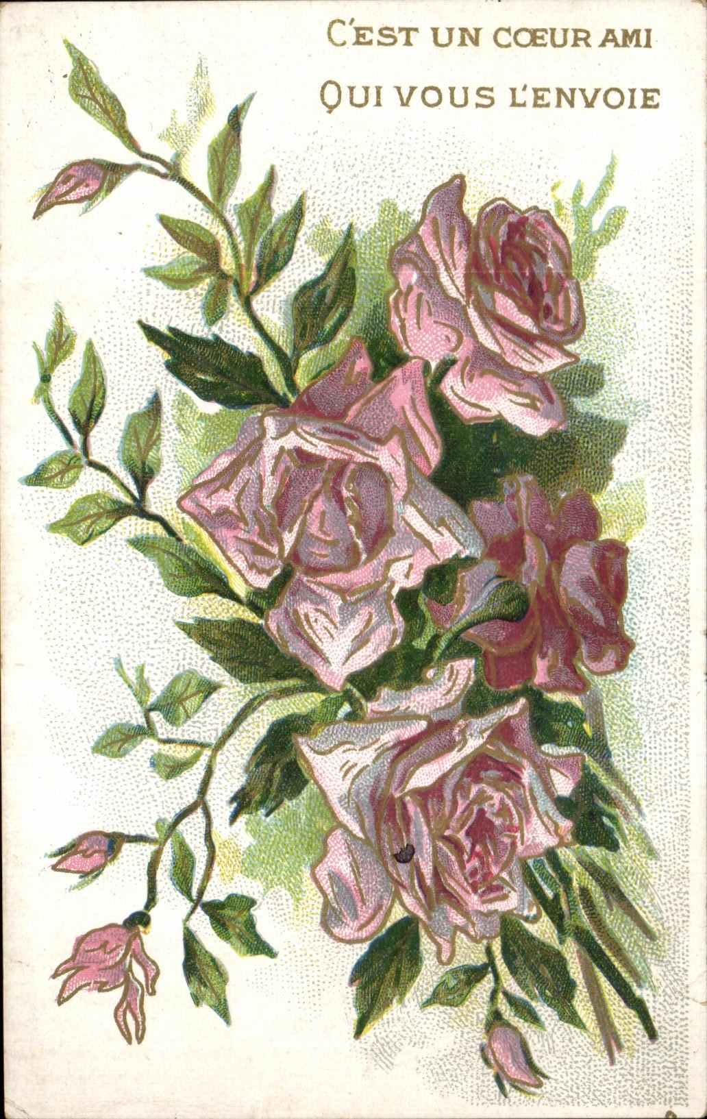 CPA Fantaisie Fleur C est Un Coeur ami Qui Vous L envoie