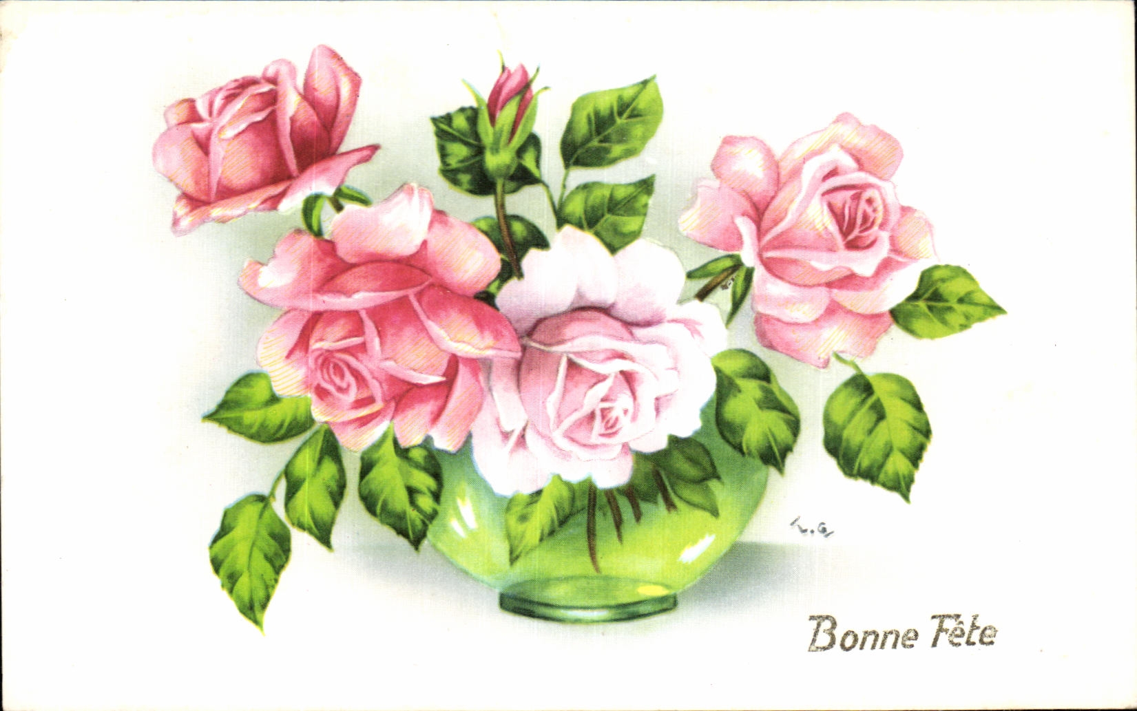 CPA Fantaisie Fleur Bonne Fete