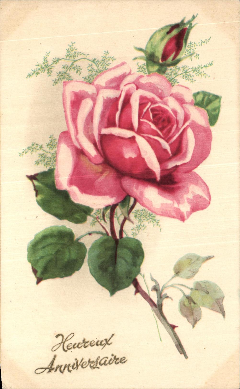 CPA Fantasy Flower Happy Pink Birthday