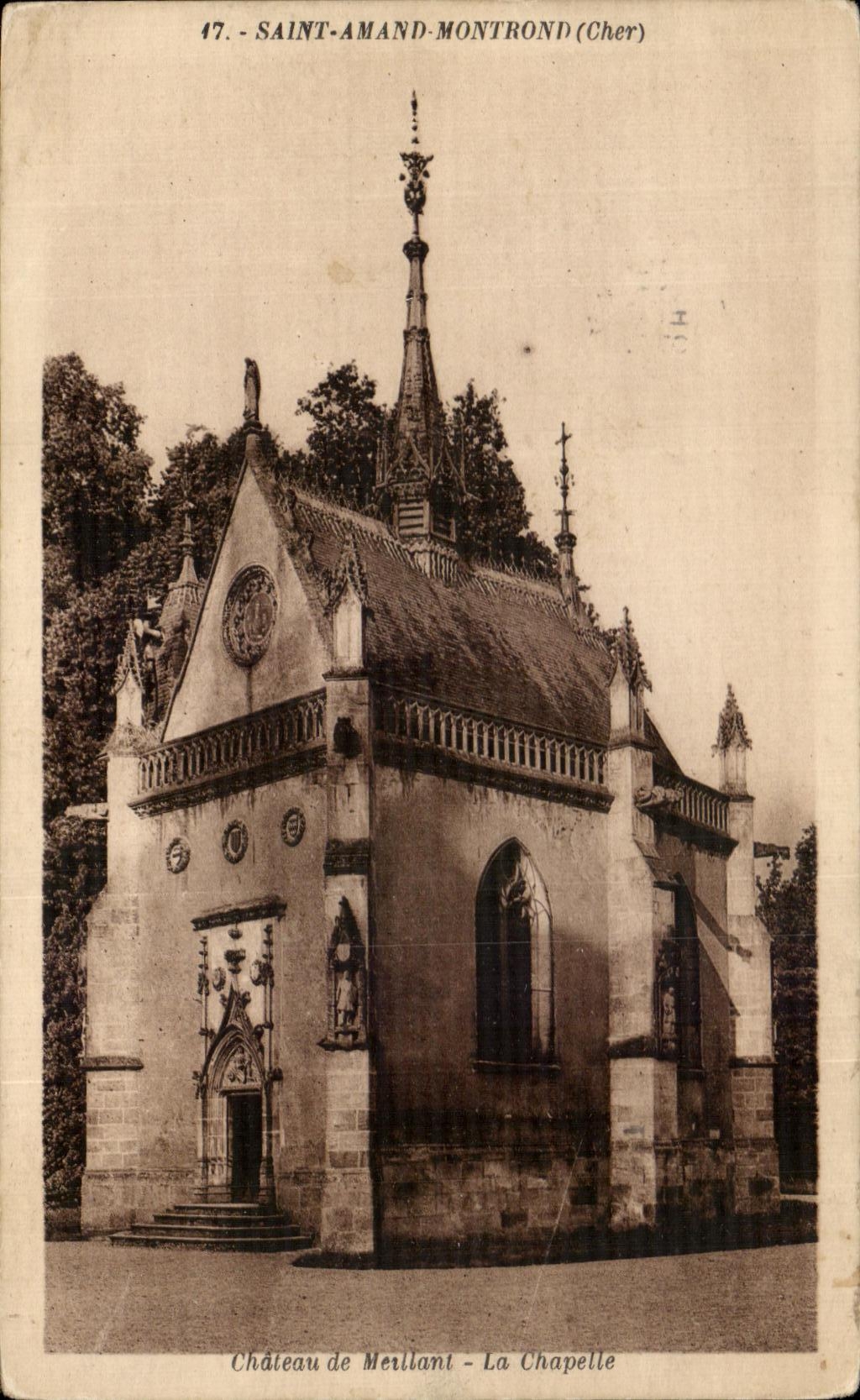 Castillo de Amand Montrond del santo de CPA del La Chapelle de Meillant