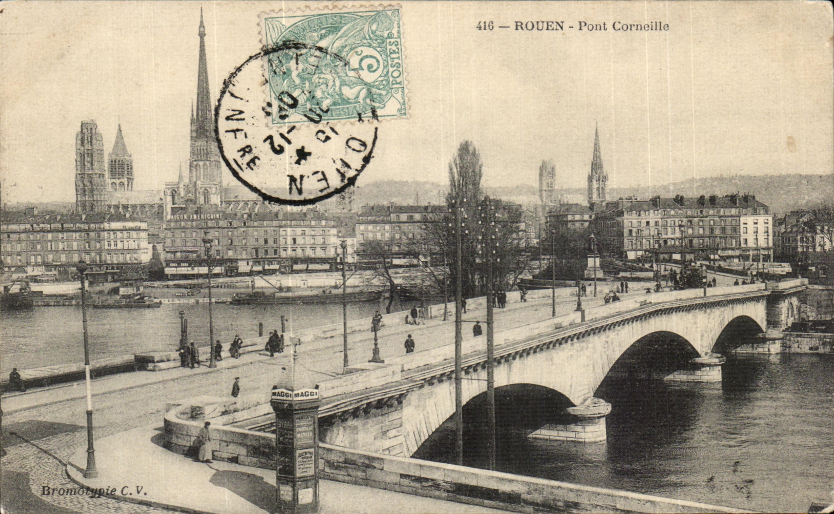 CPA Rouen Bridge Crow