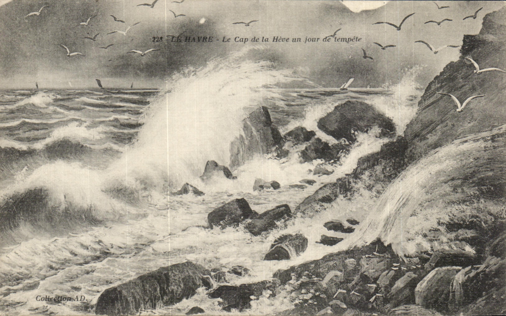 CPA Havre Le Cap de la Heve un Sour de tempete