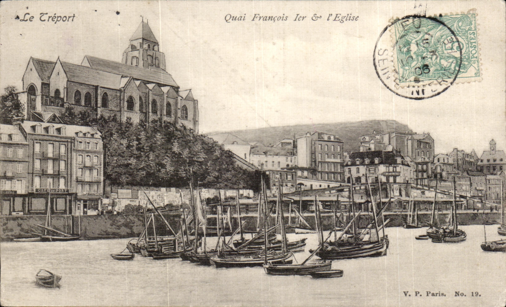 CPA Treport Quay Francois Ier I Church Boats