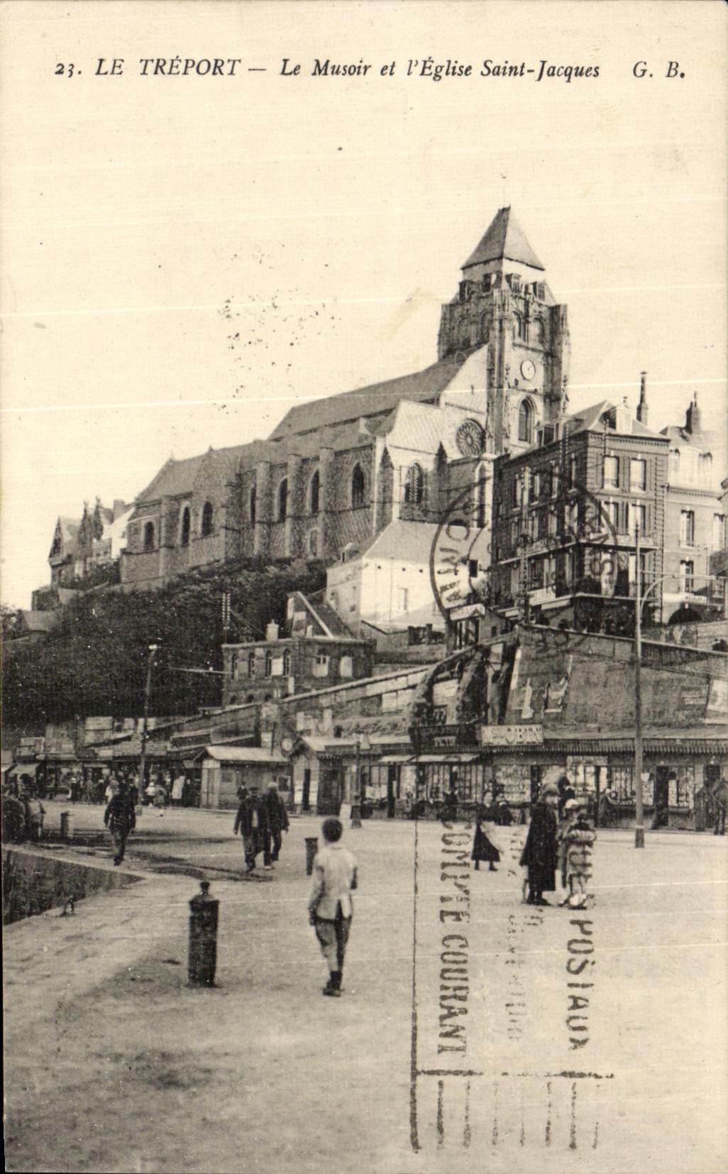 CPA Treport the Pierhead and I Church Saint Jacques
