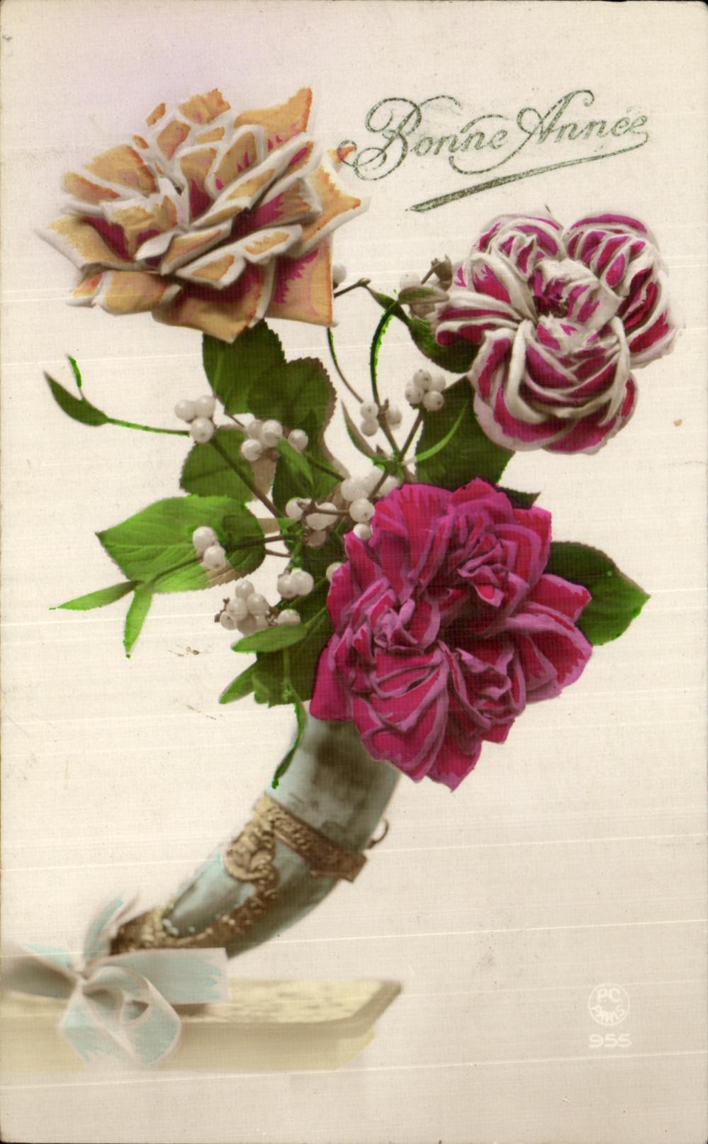 CPA Fantaisie Fleur Bonne Anne