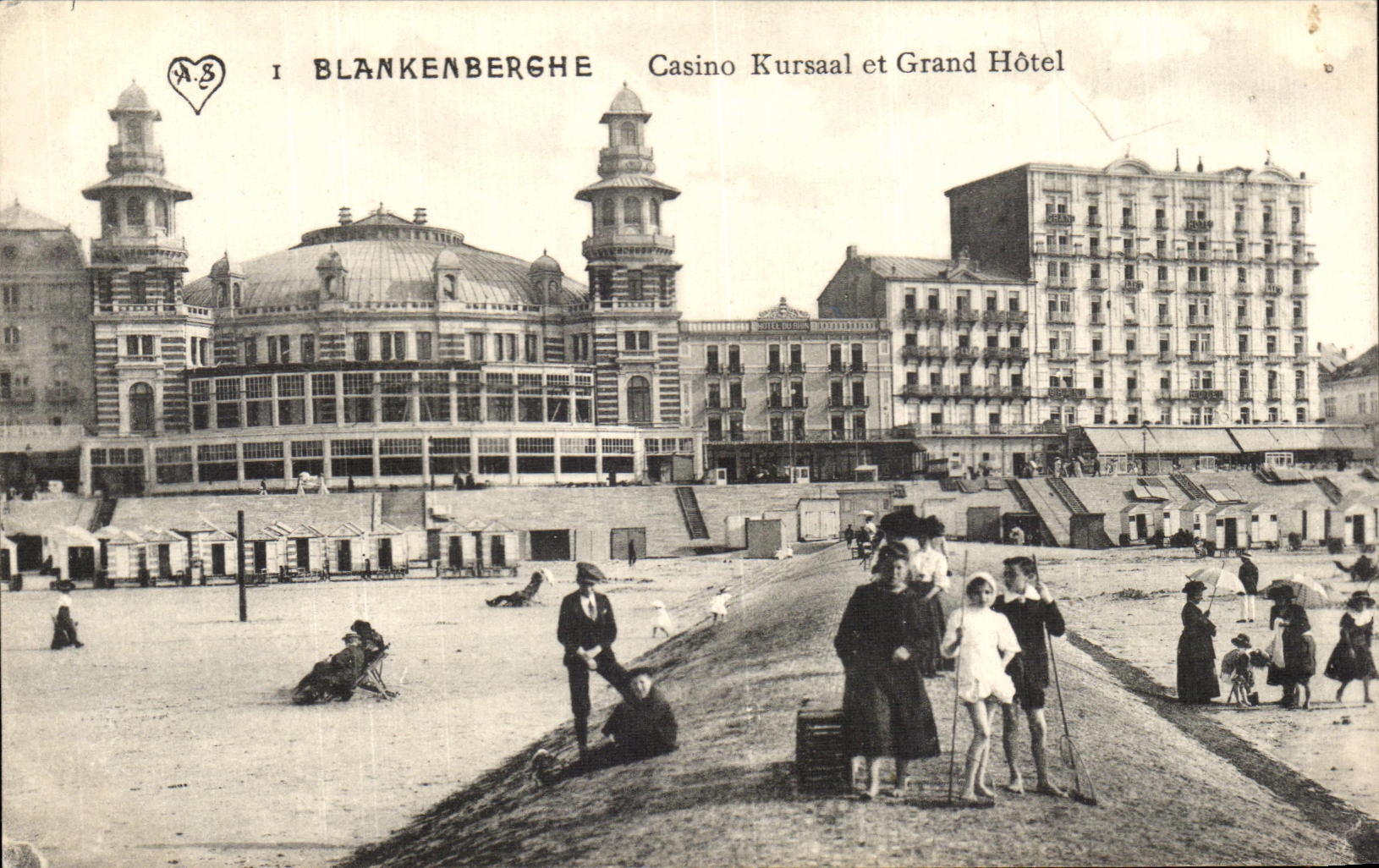 CPA Blankenberghe Casino Kursaal et Grand Hotel Enfants