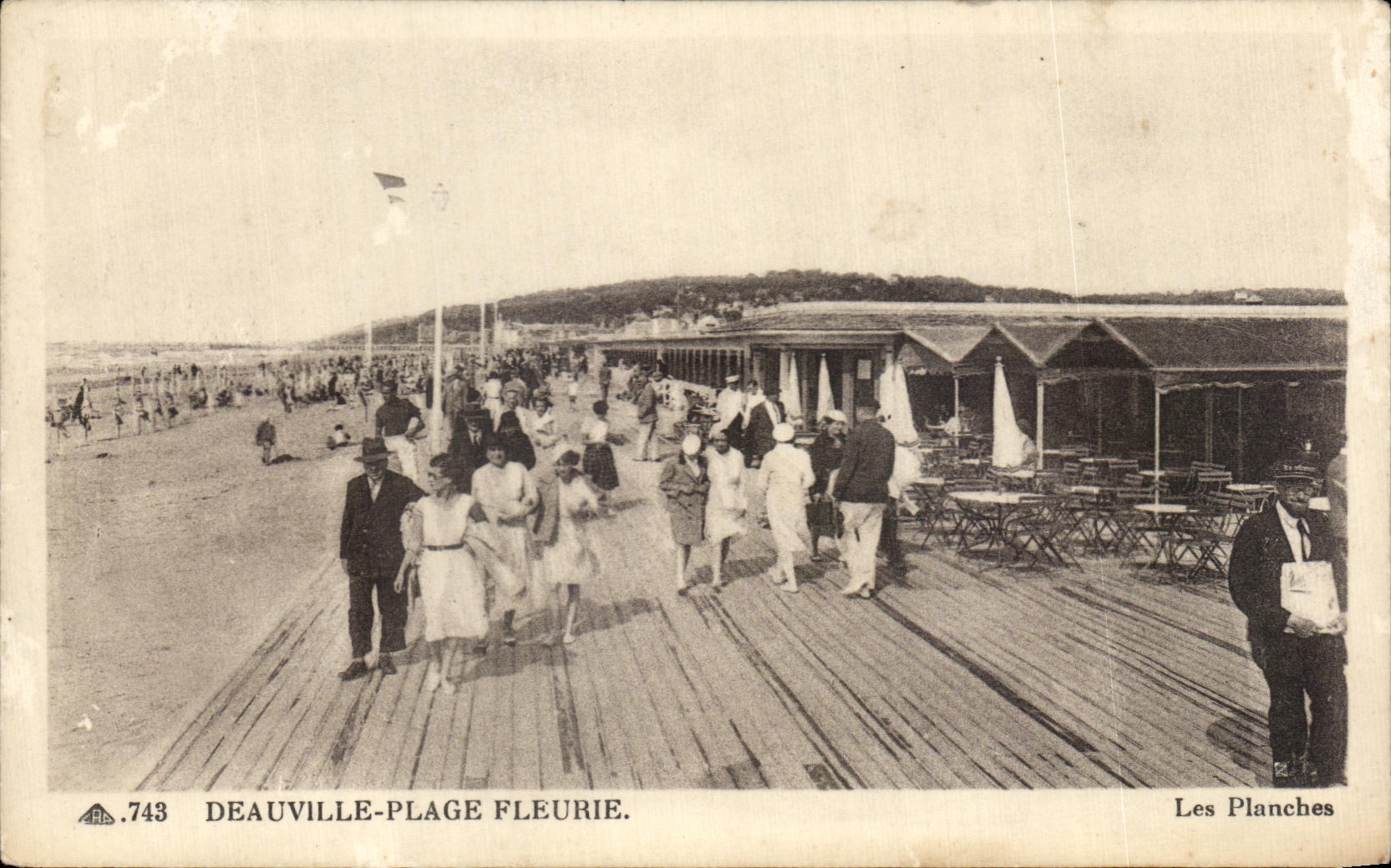 CPA Deauville Flowered Beach