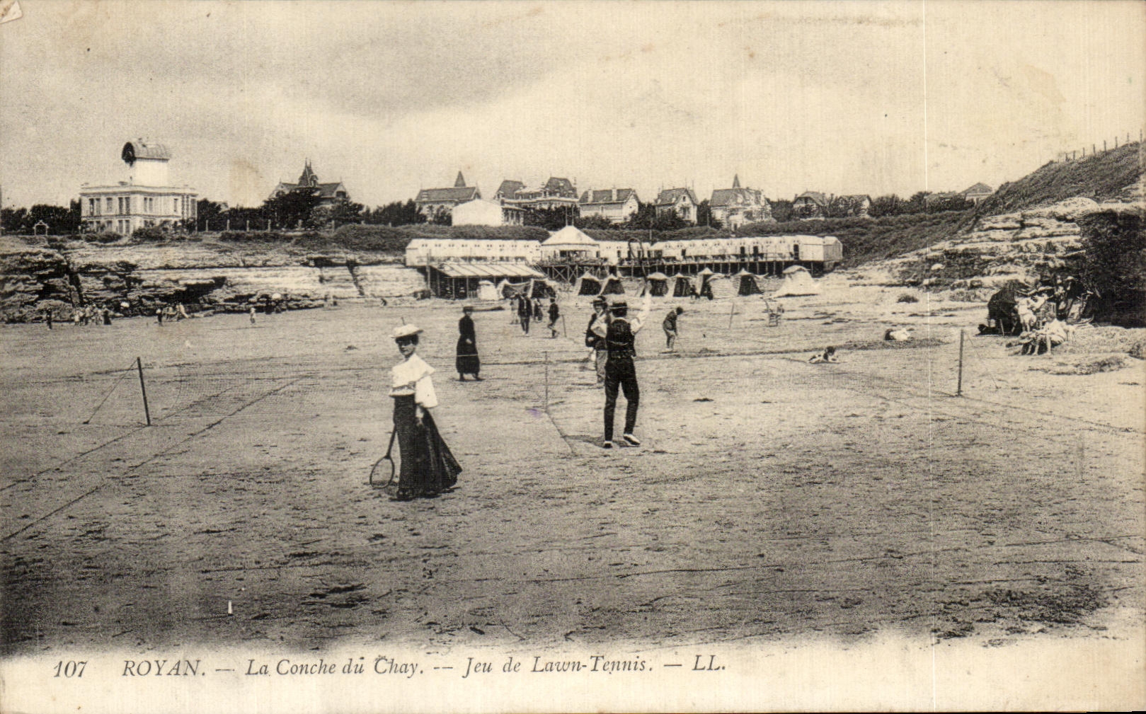 CPA Royan La Conche du Chay jeu de Lawn Temuis
