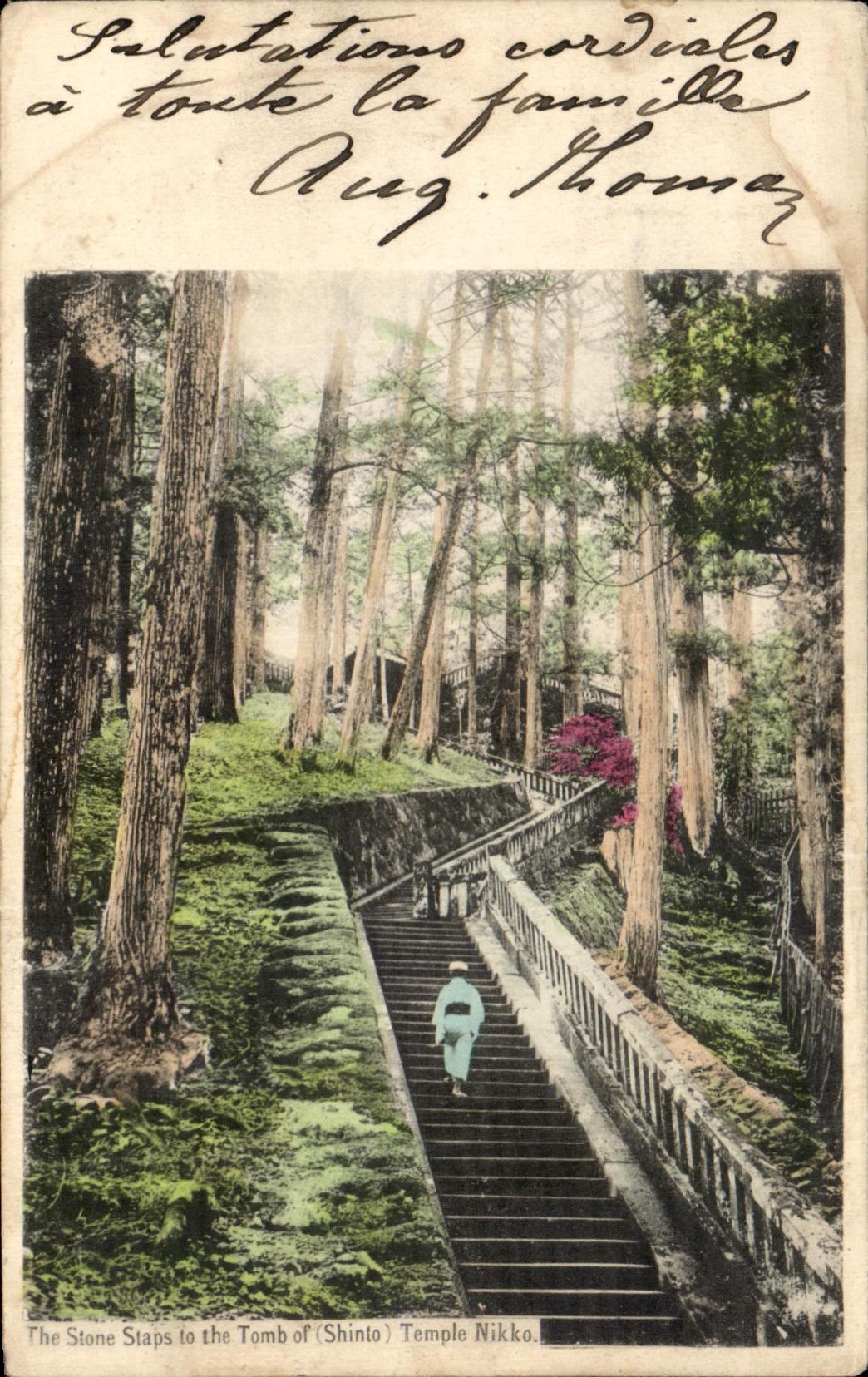 CPA el Staps de piedra a la tumba del templo (sintoista) de Nikko