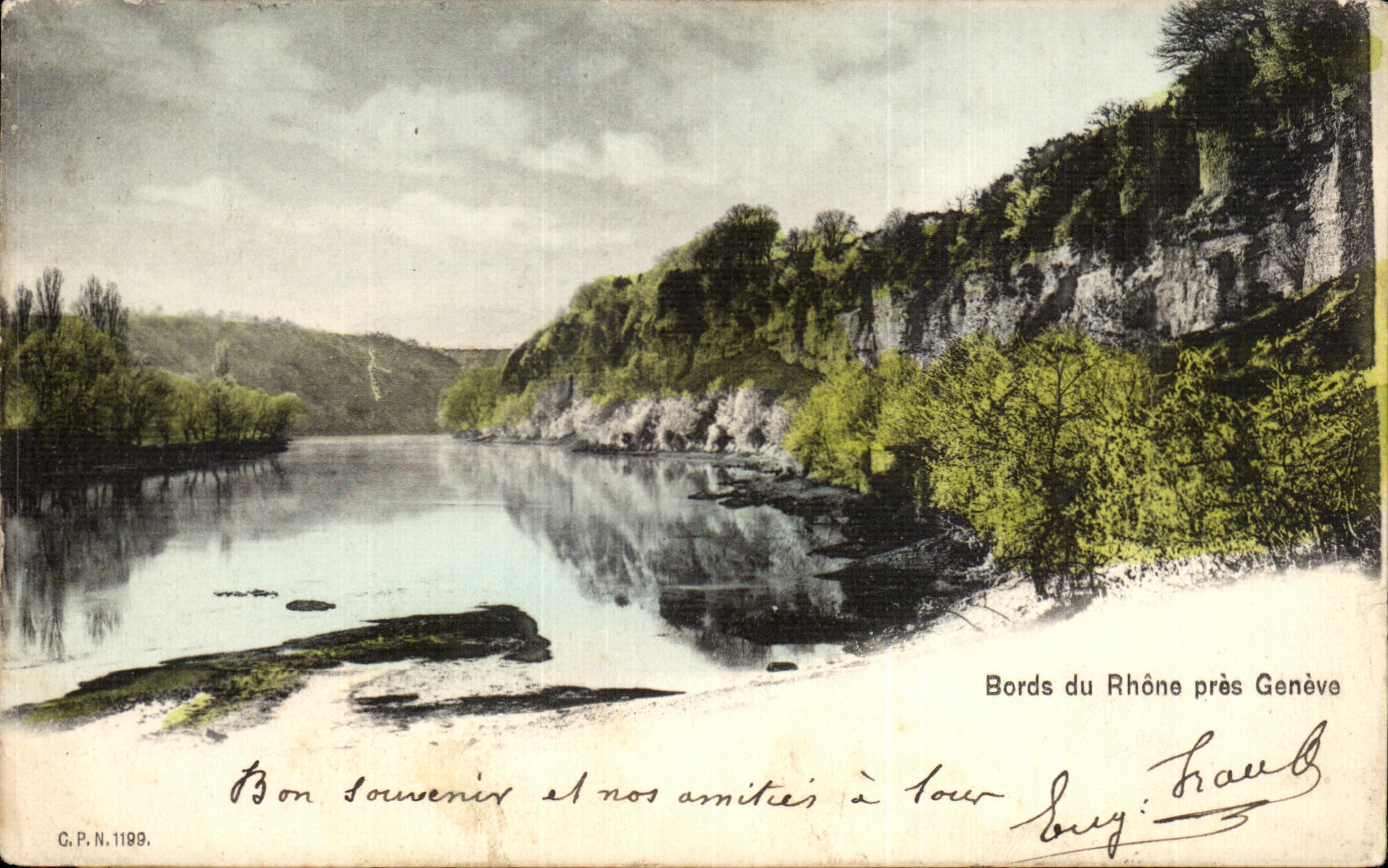 Bordes de CPA del Rhone Ginebra cercana