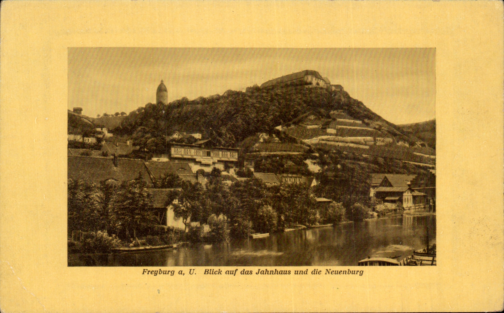 CPA Freyburg Blick auf due Jahnhaus and die Neuenburg