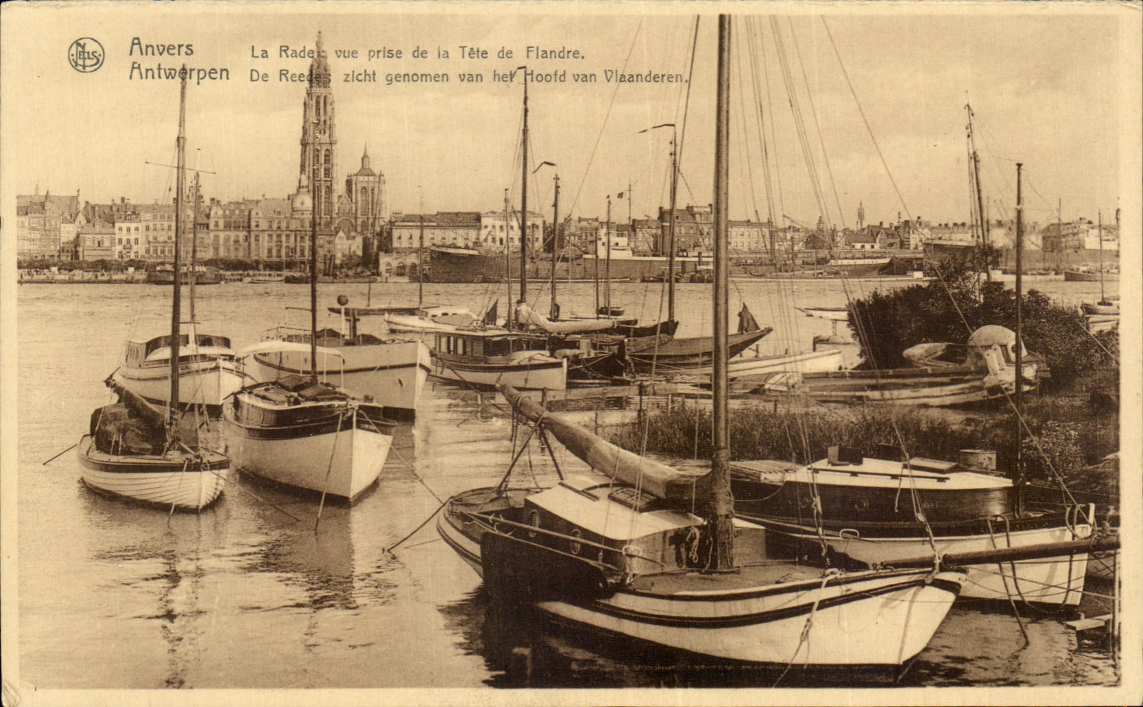 Caminos de CPA Amberes vistos del jefe de los barcos de Flandes