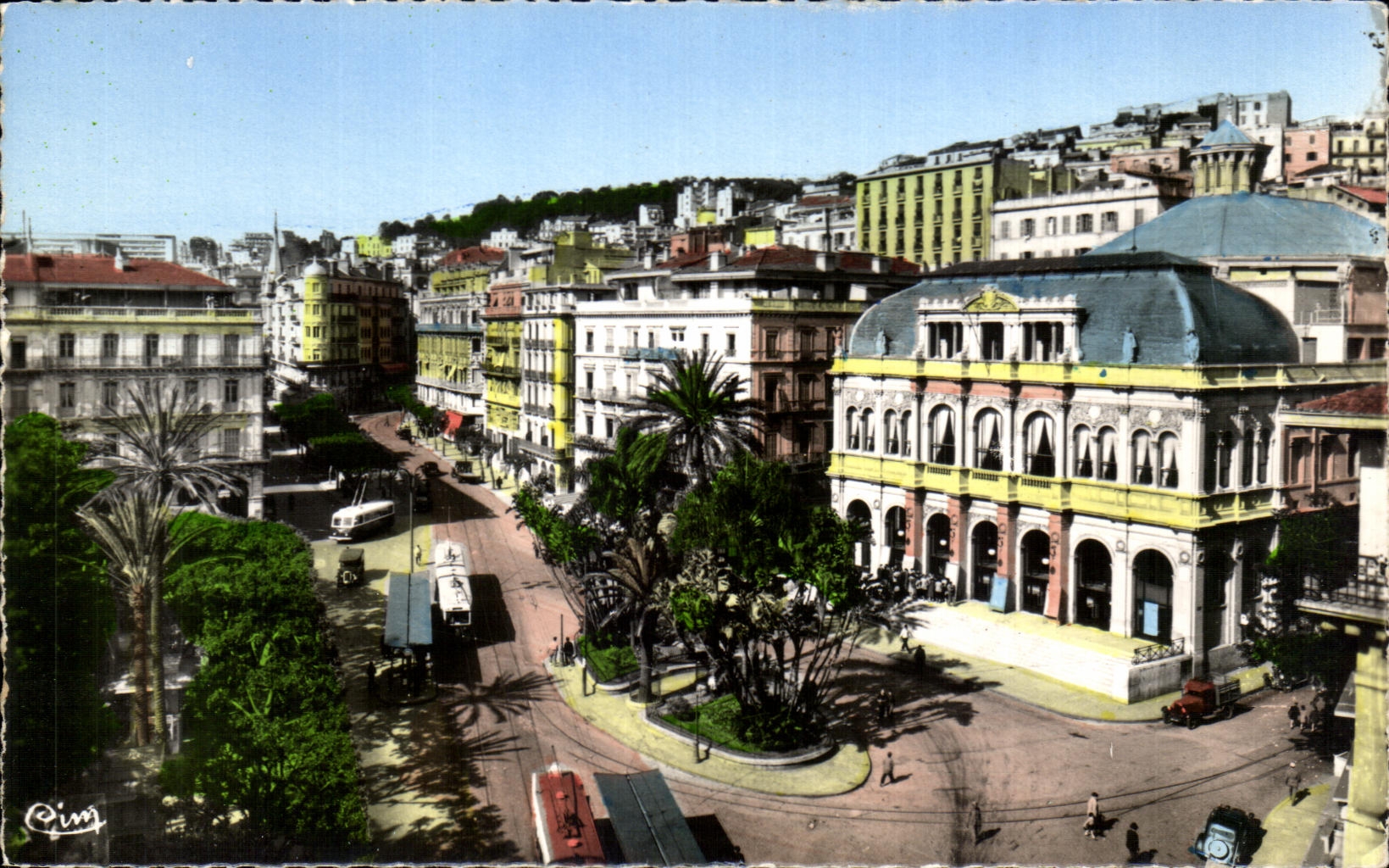 CPA el teatro y la calle Dumont Urville Argel