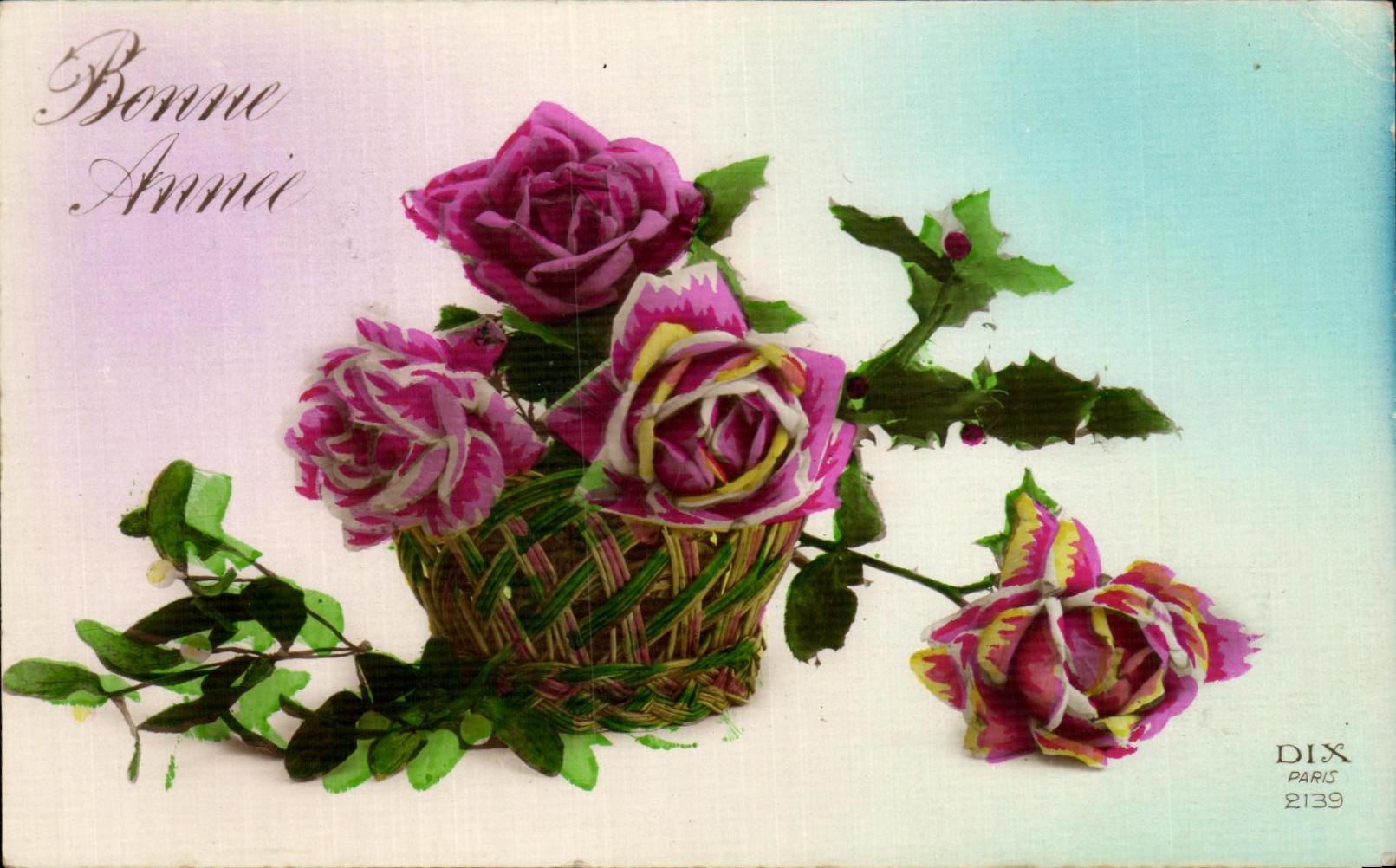 CPA Fantaisie Fleurs Bonne Anne