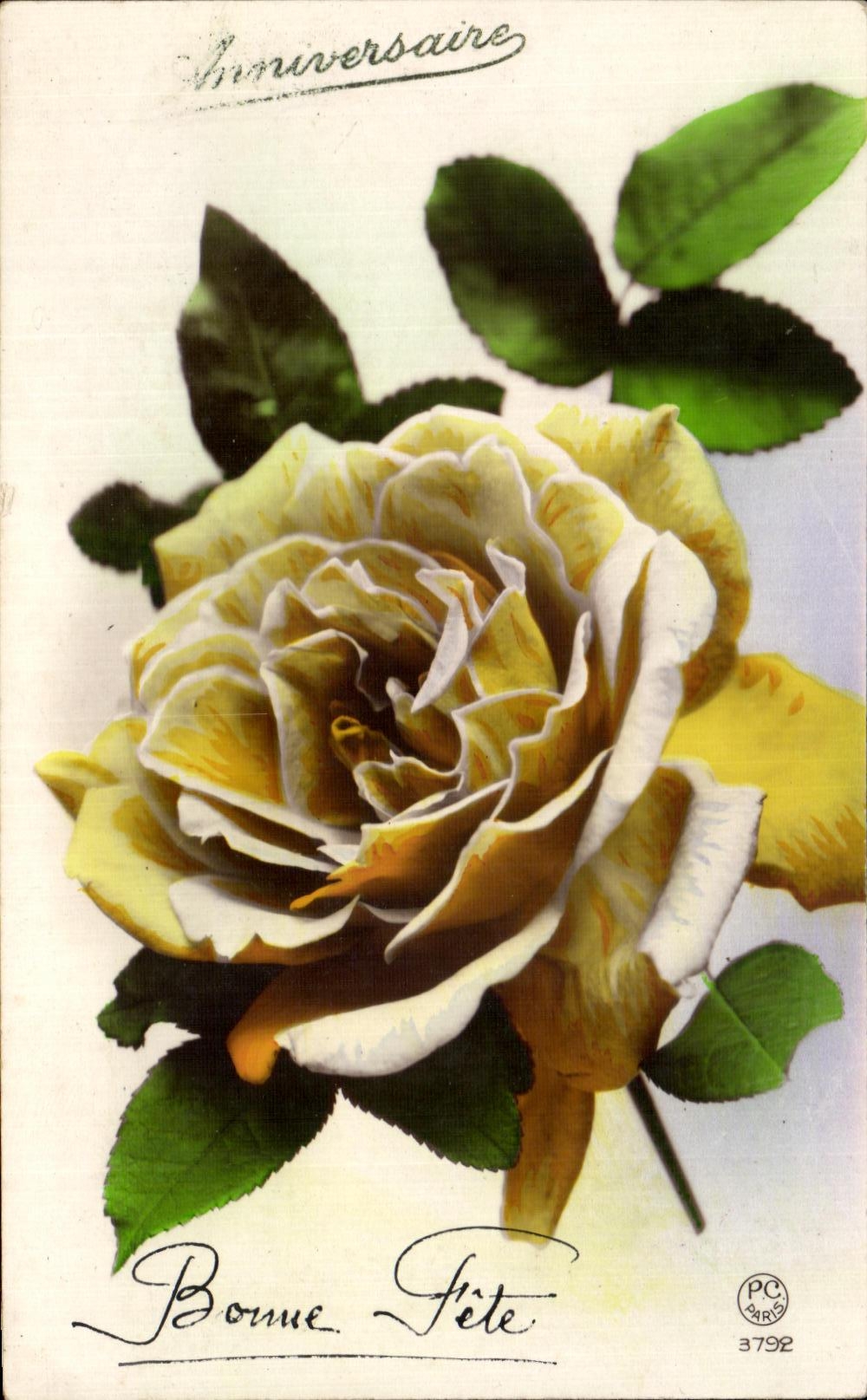 CPA Fantaisie Fleurs Anniversaire Bonne Fete